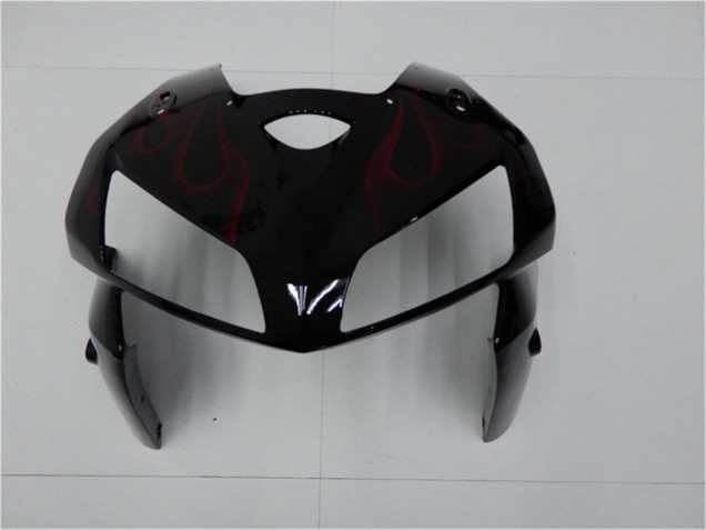 2005-2006 Glossy Black Red Flame Honda CBR600RR Motorcycle Fairing Kits