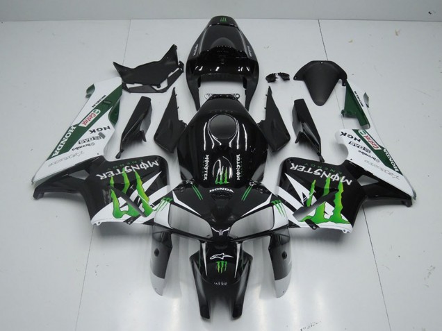 2005-2006 Glossy Black White Green Monster Honda CBR600RR Motorcycle Fairing