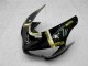 2005-2006 Glossy Black White Gold Lucky Strike Kawasaki ZX6R Motorcycle Fairings