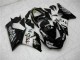 2005-2006 Glossy Black White West Kawasaki ZX6R Motorcycle Fairings