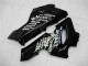 2005-2006 Glossy Black White West Kawasaki ZX6R Motorcycle Fairings