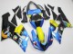 2005-2006 Blue Yellow Black Shark Kawasaki ZX6R Motorcycle Fairings