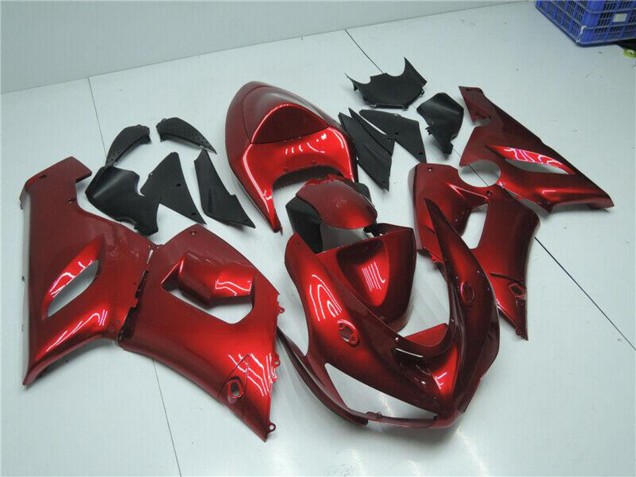 2005-2006 Candy Red Kawasaki ZX6R Motorcycle Fairings