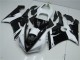 2005-2006 White Glossy Black Kawasaki ZX6R Motorcycle Fairings