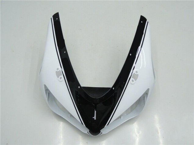 2005-2006 White Glossy Black Kawasaki ZX6R Motorcycle Fairings