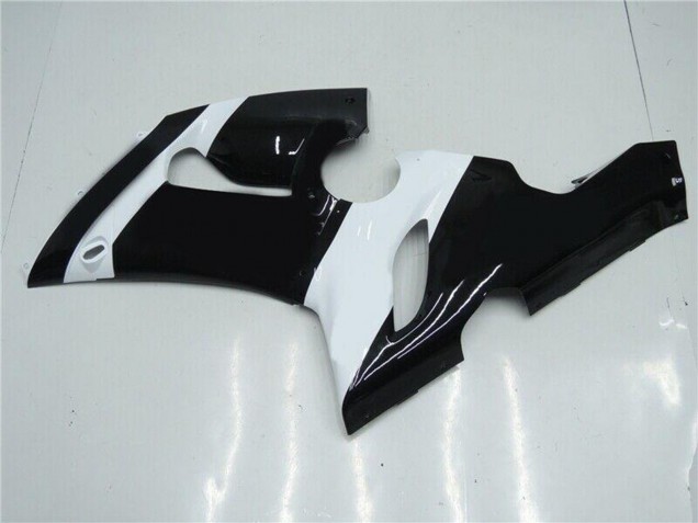 2005-2006 White Glossy Black Kawasaki ZX6R Motorcycle Fairings