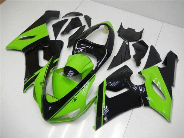2005-2006 Green Glossy Black Kawasaki ZX6R Motorcycle Fairing