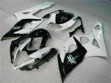 2005-2006 White Glossy Black Suzuki GSXR 1000 Motorcycle Fairings