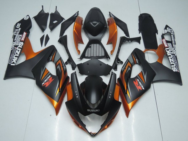 2005-2006 Matte Black Orange Suzuki GSXR 1000 Motorcycle Fairing