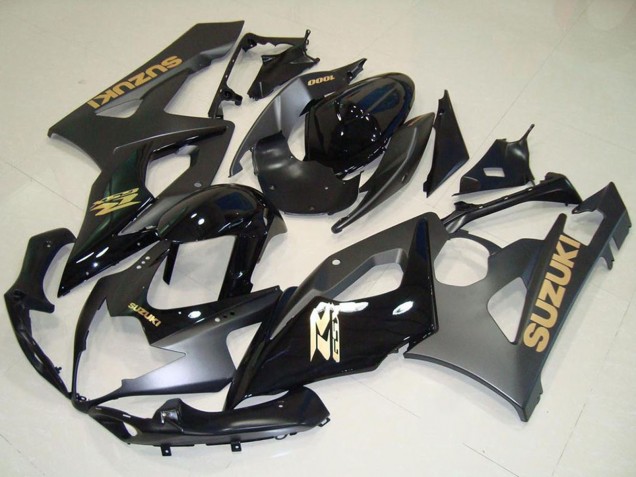 2005-2006 Glossy Black Matte Black Gold Decal Suzuki GSXR 1000 Motorcycle Fairings