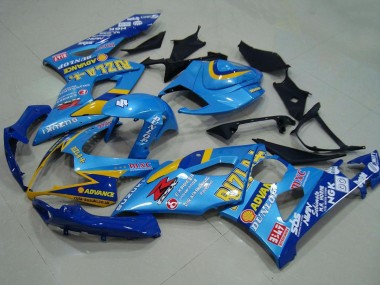 2005-2006 Blue Gold Rizzla Suzuki GSXR 1000 Motorcycle Fairings