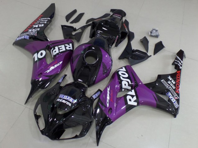 2006-2007 Glossy Black Purple Repsol Honda CBR1000RR Motorcycle Fairings