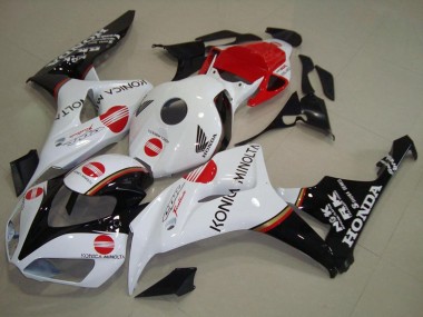 2006-2007 White Red Glossy Black Konica Minolta Honda CBR1000RR Motorcycle Fairing