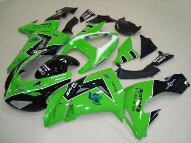 2006-2007 Green White Glossy Black Kawasaki ZX10R Motorcycle Fairings