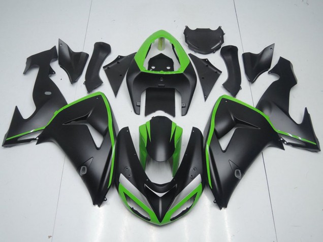 2006-2007 Green Matte Black Kawasaki ZX10R Motorcycle Fairing