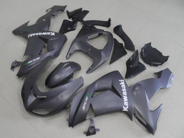 2006-2007 Matte Grey White Decal Kawasaki ZX10R Motorcycle Fairings