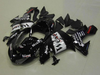 2006-2007 Glossy Black White West Red Kawasaki ZX10R Motorcycle Fairings