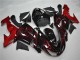 2006-2007 Glossy Black Red Flame Kawasaki ZX10R Motorcycle Fairing