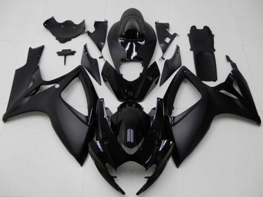 2006-2007 Matte Black Glossy Black Suzuki GSXR 600/750 Motorcycle Fairings