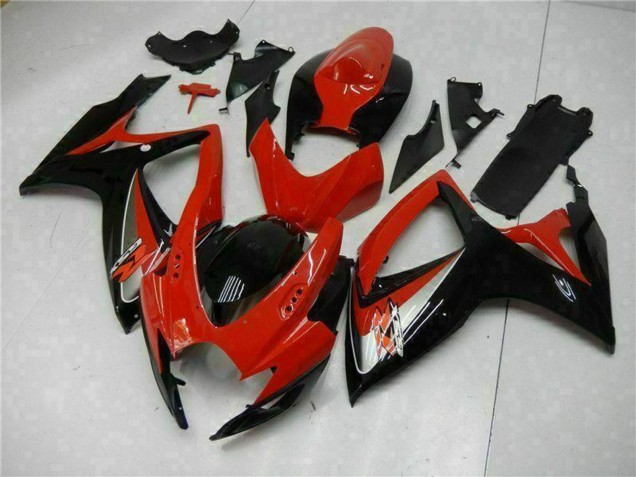 2006-2007 Red Glossy Black Suzuki GSXR 600/750 Motorcycle Fairings