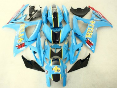 2006-2007 Light Blue Black Yellow Rizla Suzuki GSXR 600/750 Motorcycle Fairings
