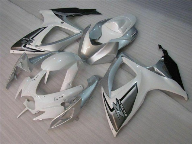 2006-2007 White Silver Suzuki GSXR 600/750 Motorcycle Fairings