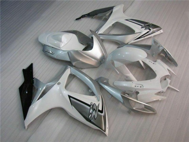 2006-2007 White Silver Suzuki GSXR 600/750 Motorcycle Fairings