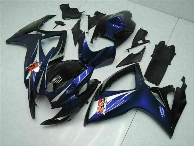 2006-2007 Glossy Black Blue Suzuki GSXR 600/750 Motorcycle Fairings