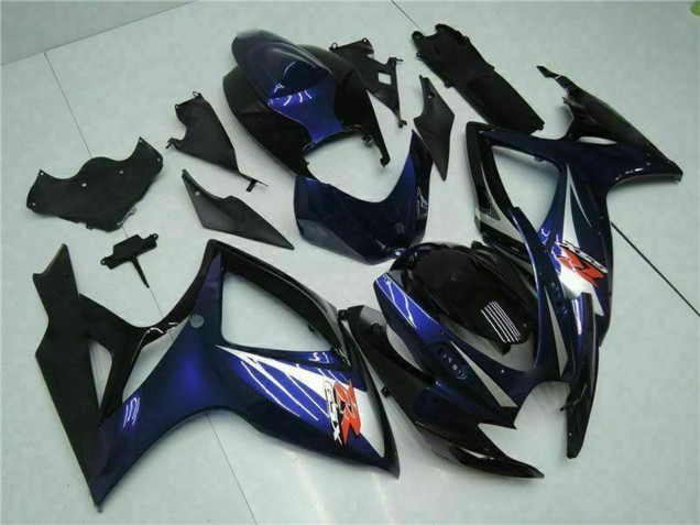 2006-2007 Glossy Black Blue Suzuki GSXR 600/750 Motorcycle Fairings