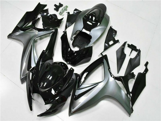 2006-2007 Silver Glossy Black Suzuki GSXR 600/750 Motorcycle Fairings