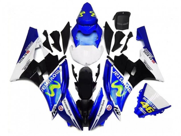 2006-2007 Blue White Black Green MoviStar ENEOS Yamalube 46 Yamaha YZF R6 Motorcycle Fairings