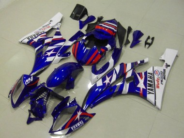 2006-2007 White Blue Red Motul Michelin Yamaha YZF R6 Motorcycle Fairings