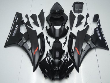 2006-2007 Glossy Black Matte Black Red Motul Michelin Yamaha YZF R6 Motorcycle Fairings