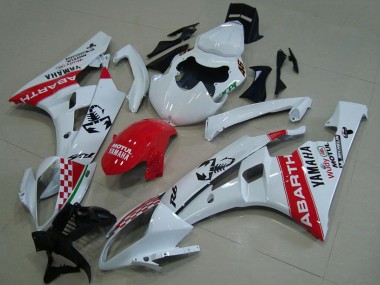 2006-2007 White Red Motul Michelin Abarth Yamaha YZF R6 Motorcycle Fairings
