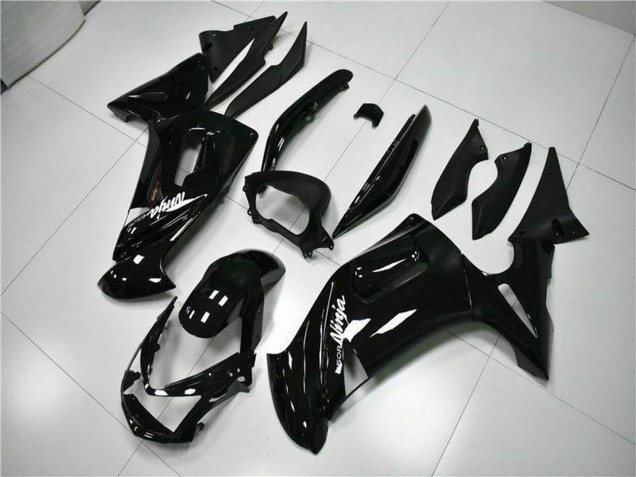 2006-2008 Glossy Black White Kawasaki EX650 Motorcycle Fairings