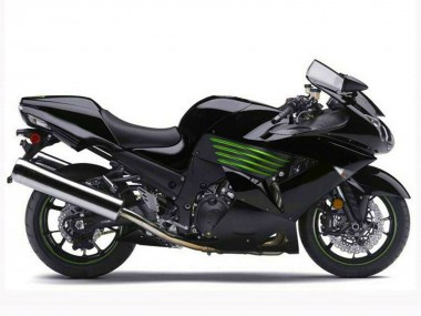 2006-2011 Glossy Black Green Kawasaki ZX14R ZZR1400 Motorcycle Fairings