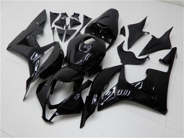 2007-2008 Glossy Black Honda CBR600RR Motorcycle Fairings