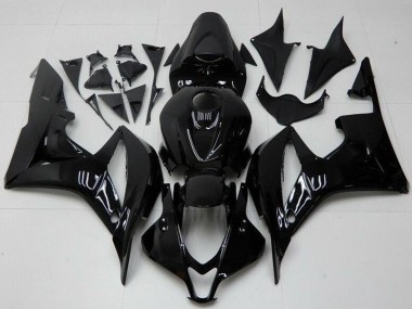 2007-2008 Glossy Black Honda CBR600RR Motorcycle Fairings