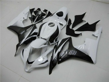 2007-2008 White Glossy Black Honda CBR600RR Bike Fairings