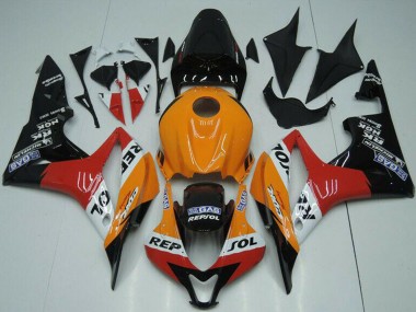 2007-2008 Orange White Red Glossy Black Repsol Honda CBR600RR Bike Fairings