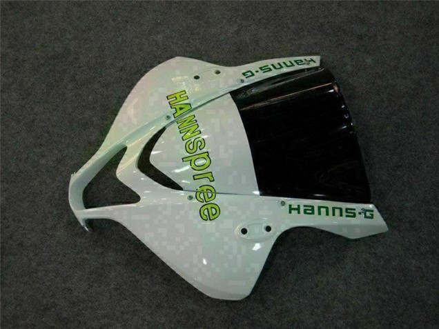2007-2008 White Green Glossy Black Hannspree Honda CBR600RR Motorcycle Fairing