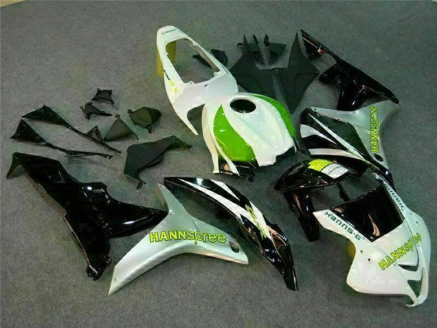 2007-2008 White Green Glossy Black Hannspree Honda CBR600RR Motorcycle Fairing