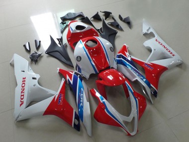 2007-2008 White Red Light Blue HRC Honda CBR600RR Motorcycle Fairings