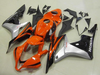 2007-2008 Silver Orange Glossy Black Honda CBR600RR Motorcycle Fairing