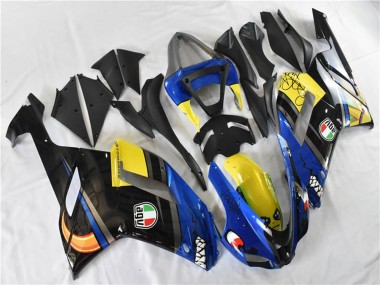 2007-2008 Blue Shark Kawasaki ZX6R Motorcycle Fairings