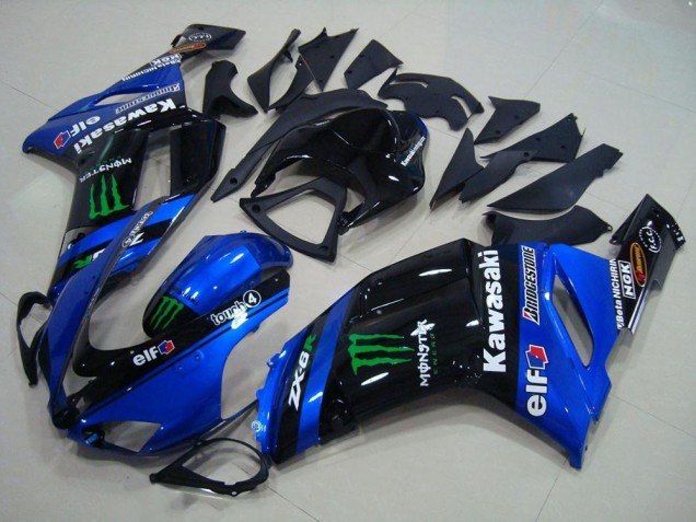 2007-2008 Blue Monster Kawasaki ZX6R Motorcycle Fairings
