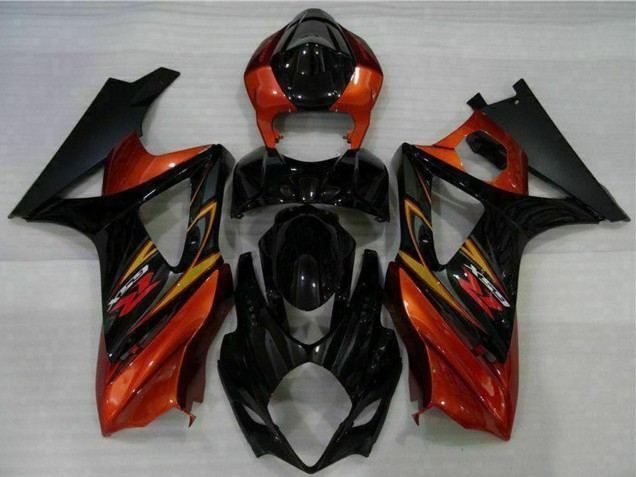 2007-2008 Black Orange Suzuki GSXR 1000 Motorcycle Fairings
