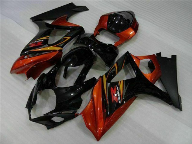 2007-2008 Black Orange Suzuki GSXR 1000 Motorcycle Fairings