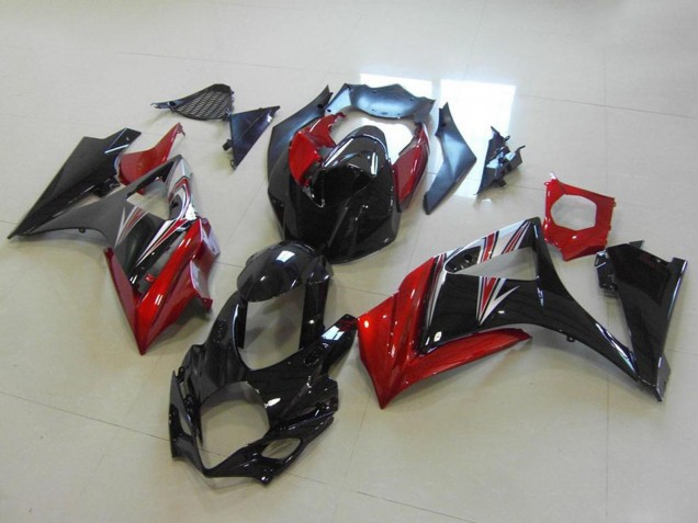 2007-2008 Red Glossy Black No Decal Suzuki GSXR 1000 Motorcycle Fairings