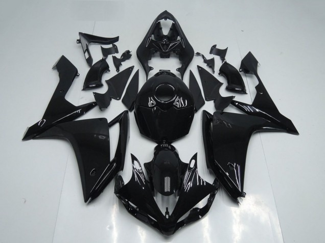 2007-2008 Glossy Black Yamaha YZF R1 Motorcycle Fairings